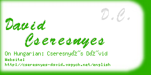 david cseresnyes business card